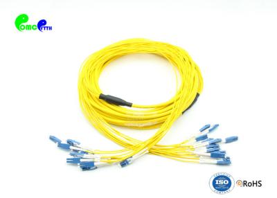 China 1310nm 24F LC UPC SM Fanout Fiber Patch Cord Pre Terminated for sale