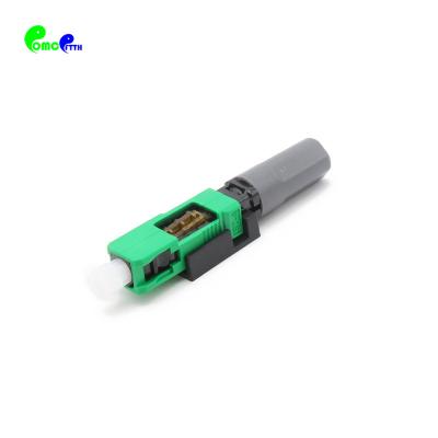 China Plastic 45mm Singlemode SC APC Fast Connector For FTTH Drop Cable for sale