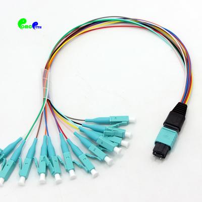 China 12 Core 0.9mm MPO Trunk Cable SM MM 30CM Fanout Assembly for sale