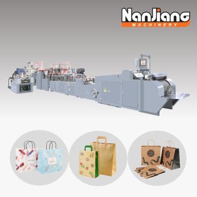 China 50-60pcs/Min Sheet Fed Paper Bag With Handle Machine 80-170mm High Speed for sale