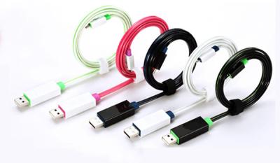 China cable que destella sintético del EL del OEM del cordón del cable del usb del relámpago de los datos de la sincronización del 1M en venta