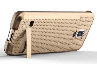 China caja de batería externa del soporte del filp para la galaxia S5 de Samsung, de oro/azul en venta