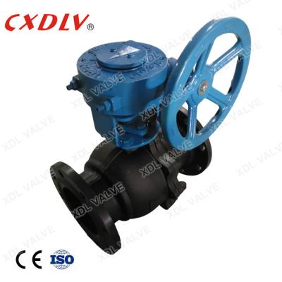 China 2 Pieces Staineless Steel Flanged Ball Valve WCB Worm Gear Operated for sale