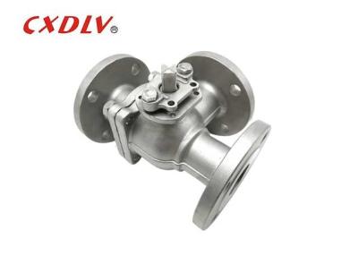 China Manual Low Platform Stainless Steel 3 Way Ball Valve flange Connetion T Type DN50 DN 80 DN 100 for sale