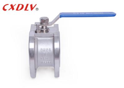 China SS316 DN80 Wafer Ends Wafer Ball Valve CF8M 1PC PN16 With Lever Light Weight for sale