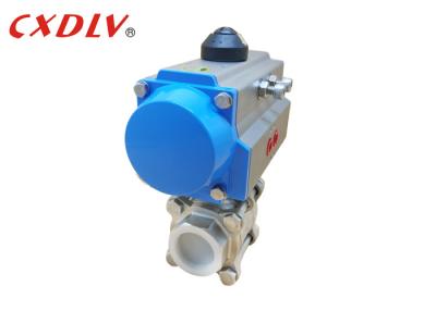 China PN16 Pneumatic Actuated Ball Valve Double Acting Piston Double Flange Ends for sale
