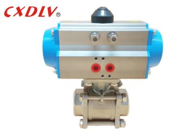 China 3 Pieces Stainless Steel Pneumatic Actuated Ball Valve Thread Screw Valve Q611F for sale