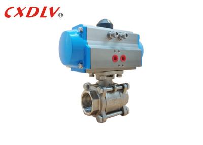 China DN15 - DN100 Thread BSPT Pneumatic Operated Ball Valve Stainless Steel CF8M for sale