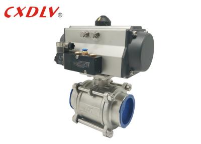 China Rotary Actuated Industrial Pneumatic Valves 1000WOG Stainless Steel Ball Valve for sale