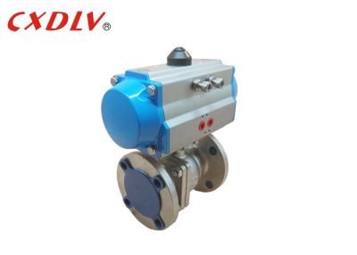 China DIN Double Acting 2 Way Stainless Steel Pneumatic Valves DN50 Flange Ends for sale