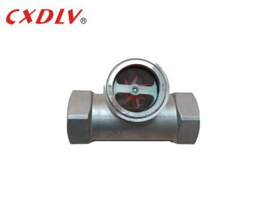 China Visual Flow Indication Thread High Temp Sight Glass With Spinners And Flap for sale