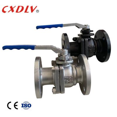 China PN25 A216 Gr.WCB Handle Lever CF3M Flanged Ball Valve for sale