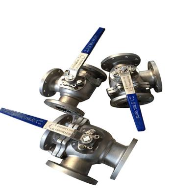 China Stainless Steel DN200 CF8M 3 Way Flanged Ball Valve for sale