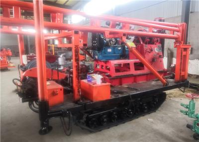 China Red 30m - 200m Borehole Crawler Mounted Drill Rig Machine For Water Wells for sale