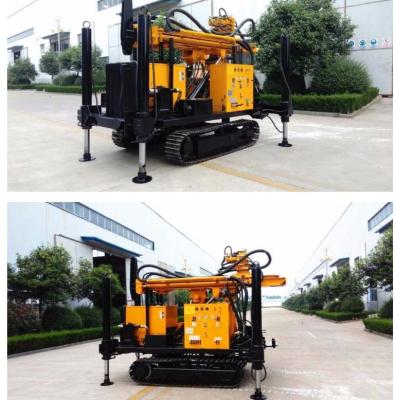 China 200m Depth Crawler Mounted Drill Rig , Water Borewell Machine With Air Compressor for sale