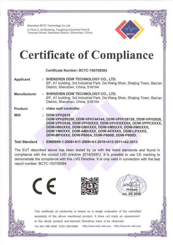 CE LVD Certification - SHENZHEN DDW TECHNOLOGY CO.,LTD