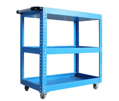 China 3 Tier 0.6mm-1.2mm Slim Rolling Storage Cart With Handle And Wheels for sale
