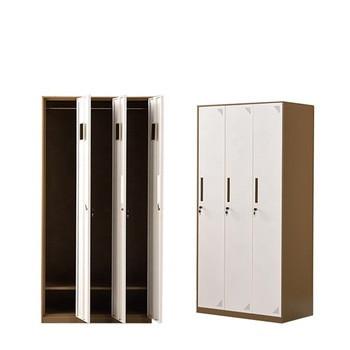 China Anti Corrosion 0.6mm Metal Locker Storage Cabinet 3 Door Family for sale