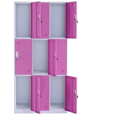 China Market Gym Office Metal Locker Storage Cabinet 9 Door for sale