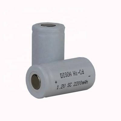 China NiCd SC 1.2V 2200mah High Temperature Rechargeable Battery Cell 54g Capacity for sale