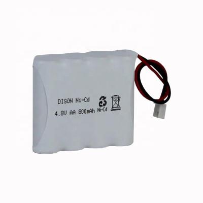 China Long Cycle Life NiCd 4.8V AA 800mAh Rechargeable Battery Pack For Emergency Lighting for sale