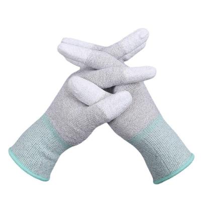 China Anti Static Black Nylon Dipped ESD Safety Work Gloves Pu Touchscreen Extreme Grip à venda