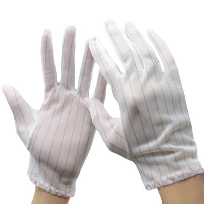 中国 Polyester Anti Static ESD Gloves Lint Free PVC Dotted ESD Gloves 販売のため