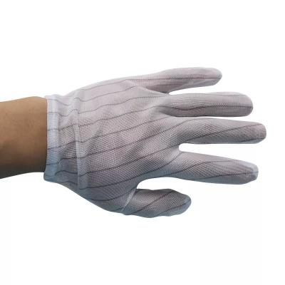中国 Nylon White ESD PU Top Carbon Fiber Anti Static Working Safety ESD Gloves For Cleanroom 販売のため