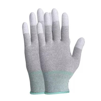 China Cleanroom Working Anti Static Heat Resistant Gloves PU Coated for sale