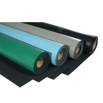 Китай Голубая зеленая циновка ESD черной кожи 2mm 3mm электростатической резиновая для верстака продается