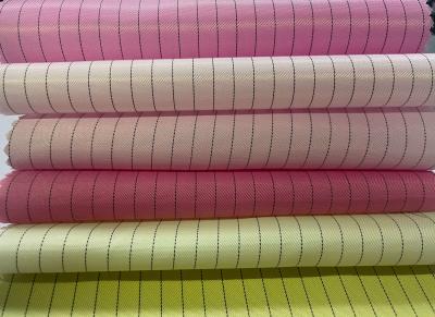 China 5mm/4mm Grid/Strip ESD Polyester/Cotton Electrically Conductive Fabric With 0.1s Static Decay for sale