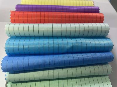 China 110gsm 5mm Stripe Design Anti Static ESD Antistatic Woven Fabric For Industrial Garment Making Te koop