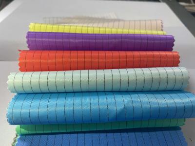 China Cleanroom Dustproof 5mm Grid Uniform Cloth Polyester Anti static ESD Anti Static Fabric For Workwear for sale
