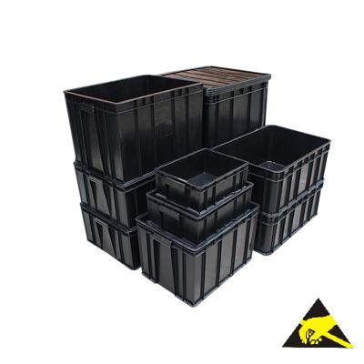 China Anti-Static Plastic Component Storage Box ESD Packaging Corrugated Container Tray Pallet Bin Conductive Boxe for sale