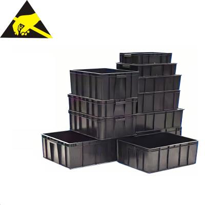 China Esd-Fach-Kasten-Zirkulations-Karton-Kasten für PWB-Schwarzes elektronisches Plastikstatisches Antipaket ESD und Lagerung nehmen an zu verkaufen