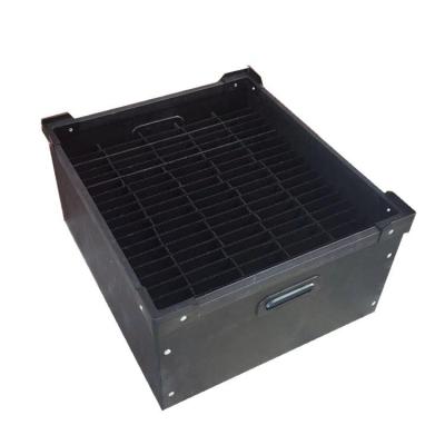 中国 電子部品の貯蔵Esdの皿プラスチックEsd PCBの皿ESDはカートン帯電防止箱ポリ塩化ビニールの黒の大箱を波形を付けた 販売のため