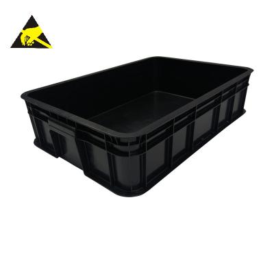 China Esd Antistatic Pcb Storage Box Esd Storage Box Racks Conductive Plastic Container Bins Esd Case With Lid for sale