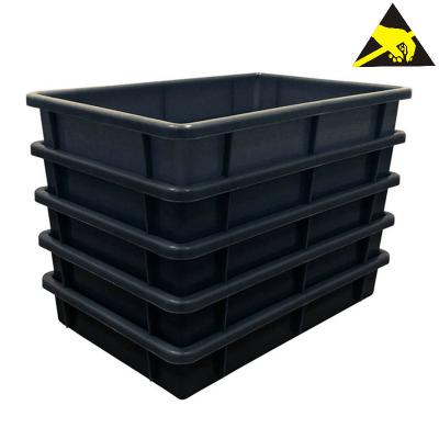 China PP Anti-Static Component Storage ESD Container Tray Pallet Bin Anti-Static Conductive Boxes for sale