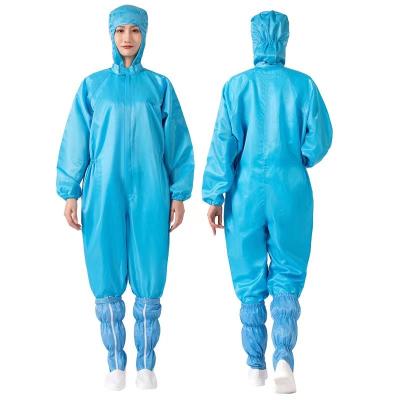 China Conductive Fiber Anti Static Overall ESD Unisex Overcoat Cleanroom Suit for sale