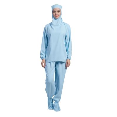 China Cleanroom Hooded Anti Static Workwear Long Sleeve Shirt Pants for sale