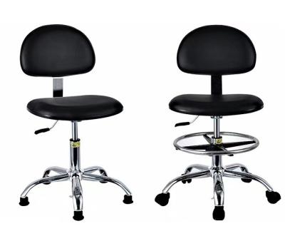 China Swivel Round Anti Static Lab Chair Pu Rotatable ESD Work Chair For School for sale