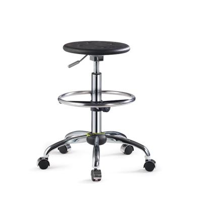 China Industrial PU Leather Anti Static Lab Chair Stainless Steel ESD Task Chair for sale