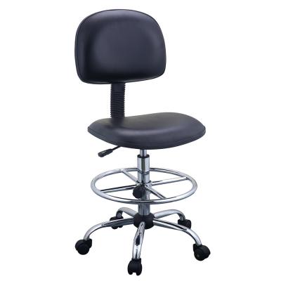 China Black ESD Backrest Anti Static Lab Chair Metal Frame With Hard Plastic Seat for sale