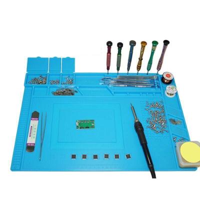 China Silicone Anti Static Repair Mat Soldering Insulation Work Station Kit for sale