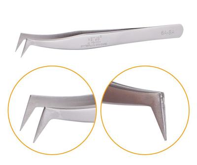China LashArt Straight Vetus Lash Tweezers Curved Fine Point Pair Eyelash Extension for sale