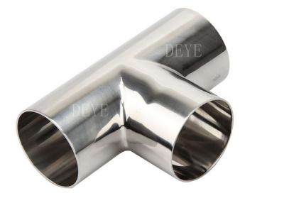 China Polished SS316 Stainless Steel Pipe Fittings Sch5s Sch10s Equal Tee For Sanitary for sale