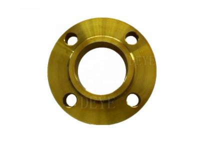 China DIN EN1092-1 BS Forged Flat Face Slip On Flange With Golden Yellow Painting for sale