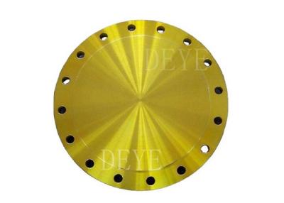 China DN15-DN2200 Forged Steel Flange MSS SP 44 ANSI Blind Flange With Golden Yellow Painting for sale