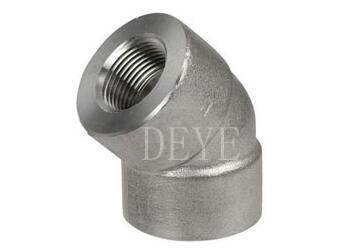China 45deg Elbow High Pressure Pipe Fittings With Threaded NPT 2000lbs 3000lbs for sale