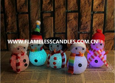 China Luzes bonitos da vela do Natal do diodo emissor de luz, velas a pilhas Flameless do boneco de neve do diodo emissor de luz à venda